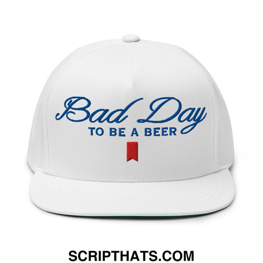 Bad Day to be a Beer Embroidered Flat Bill Brim 5 Panel Snapback Hat Default Title