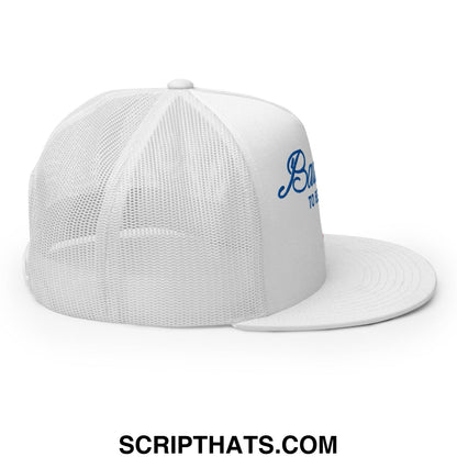 Bad Day to be a Beer Embroidered Flat Bill Brim Mesh Trucker Hat White