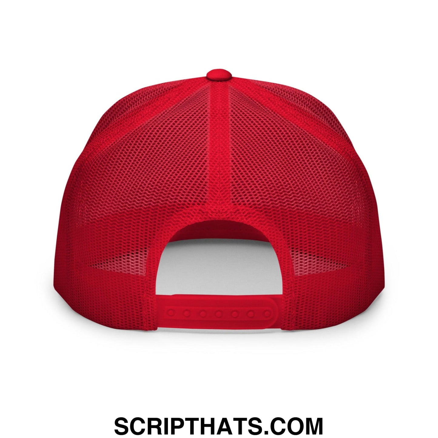 Bad Day to be a Beer Embroidered Flat Bill Brim Mesh Trucker Hat Red White Red