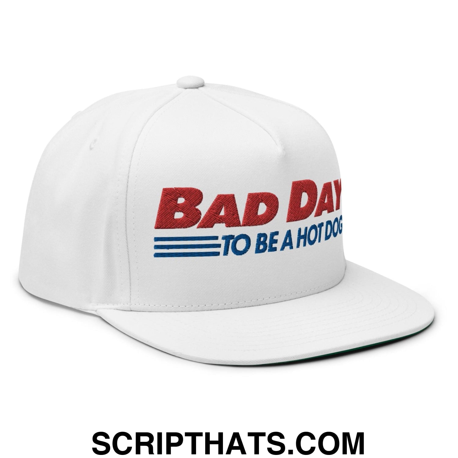 Bad Day to Be a Hot Dog 5 Panel Snapback Hat White