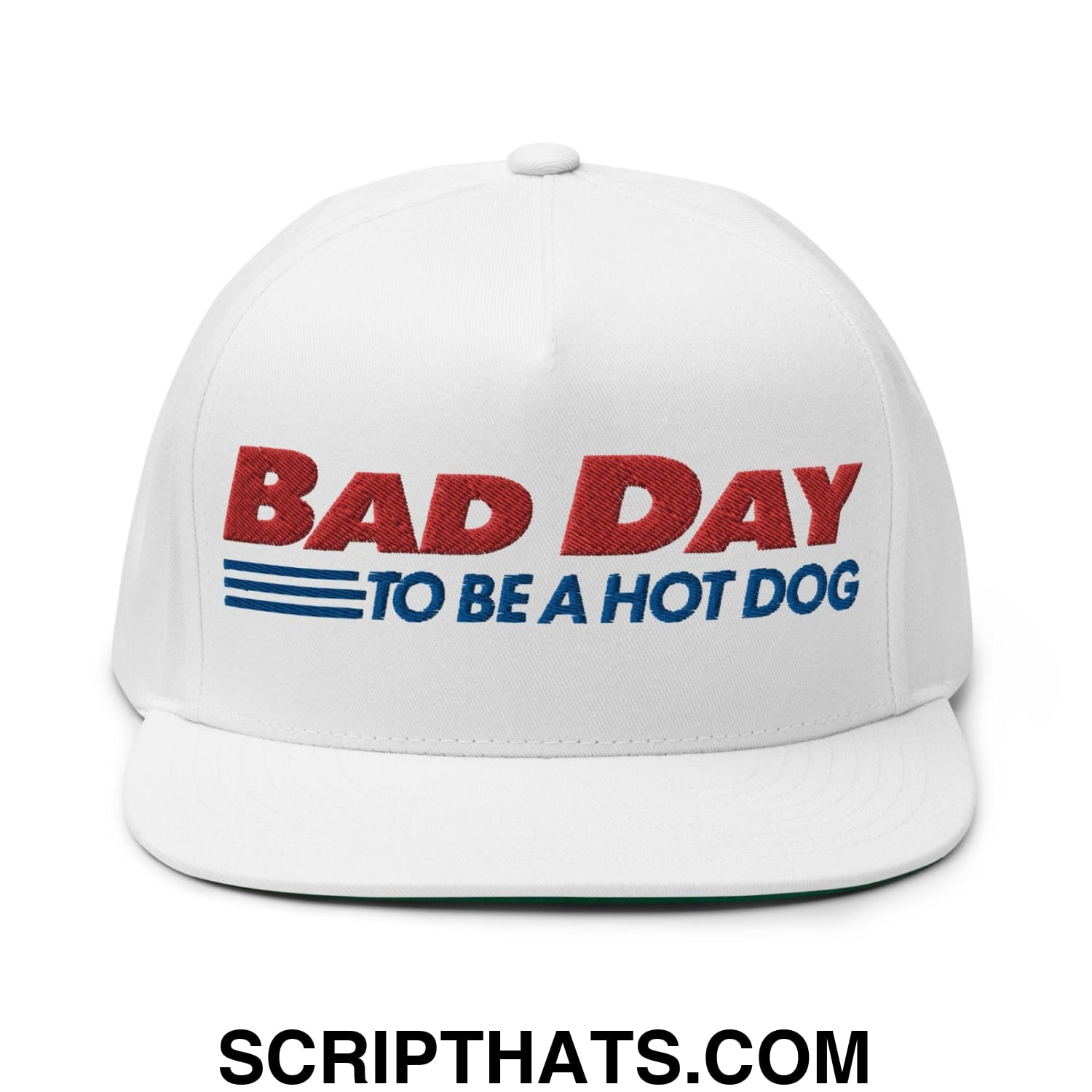 Bad Day to Be a Hot Dog 5 Panel Snapback Hat White