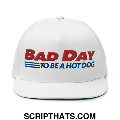 Bad Day to Be a Hot Dog 5 Panel Snapback Hat White