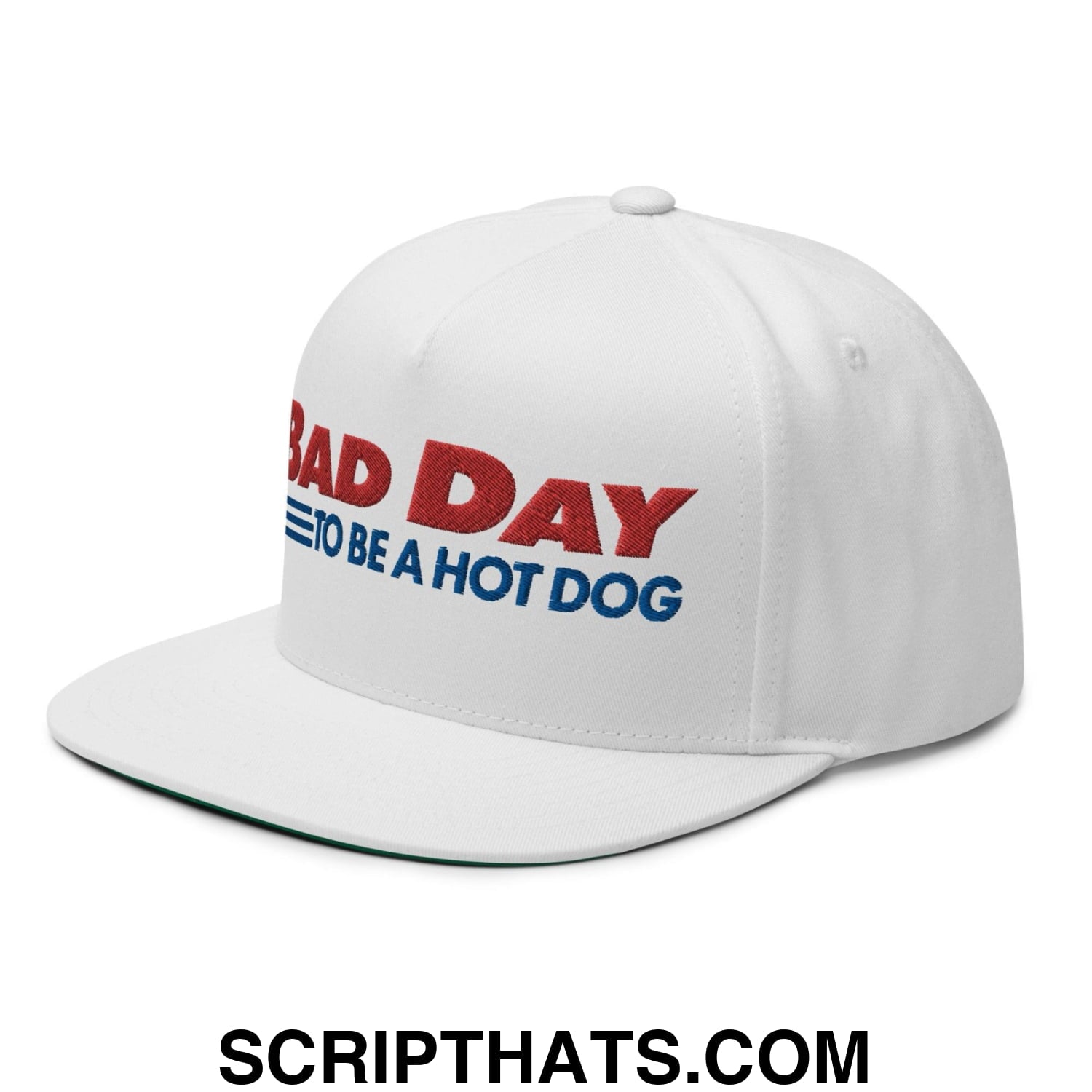 Bad Day to Be a Hot Dog 5 Panel Snapback Hat White