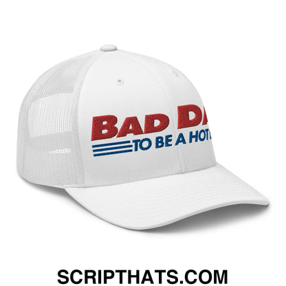 Bad Day to Be a Hot Dog Retro Trucker Hat White