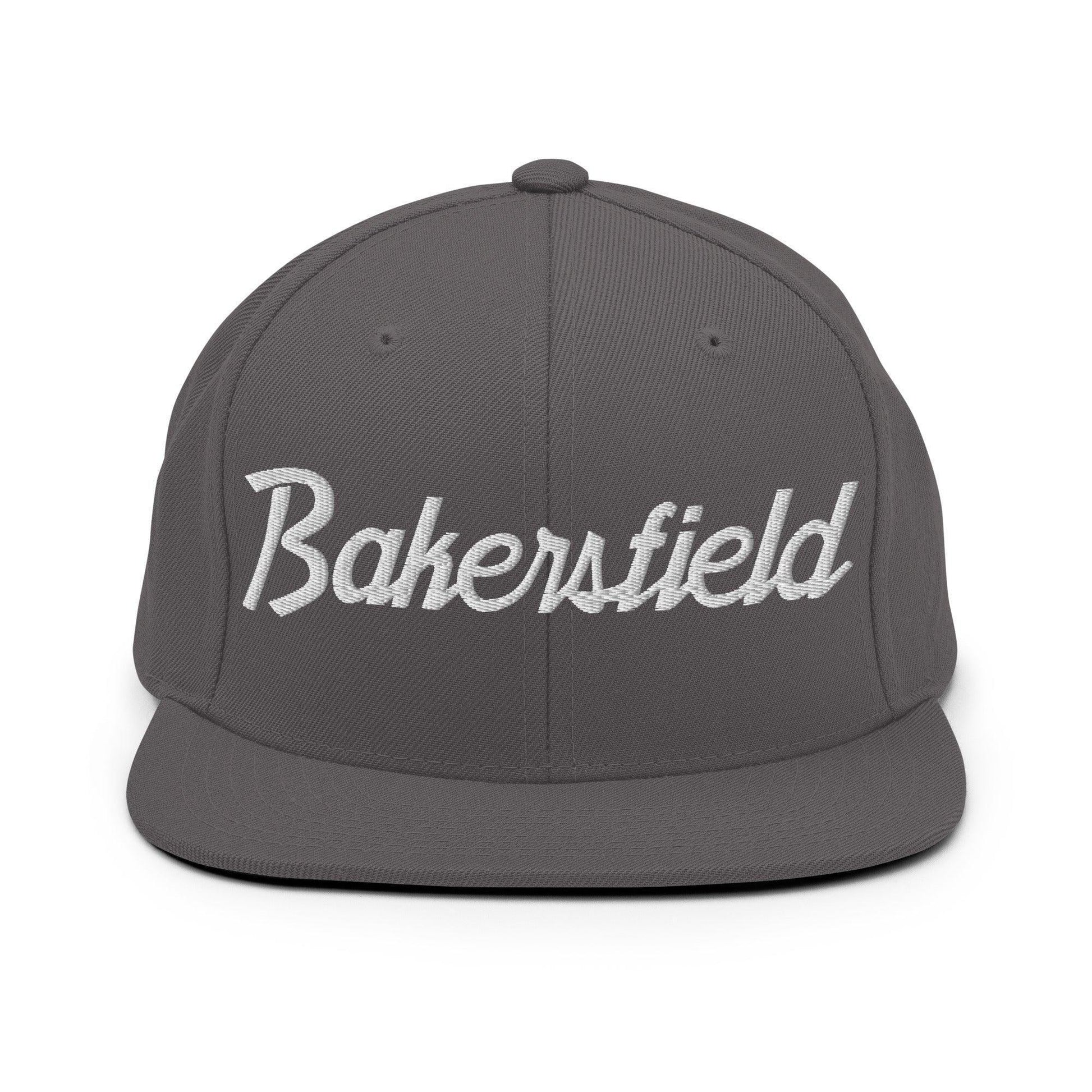 Bakersfield Script Snapback Hat Dark Grey