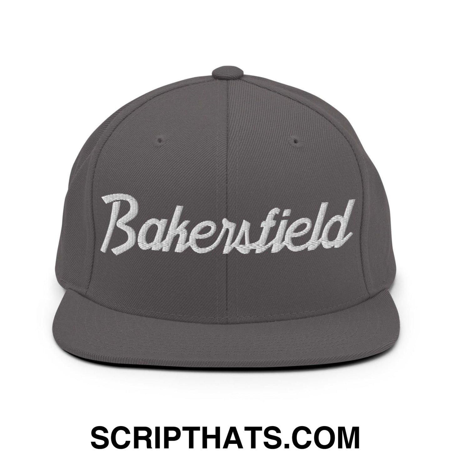Bakersfield Script Snapback Hat Dark Grey