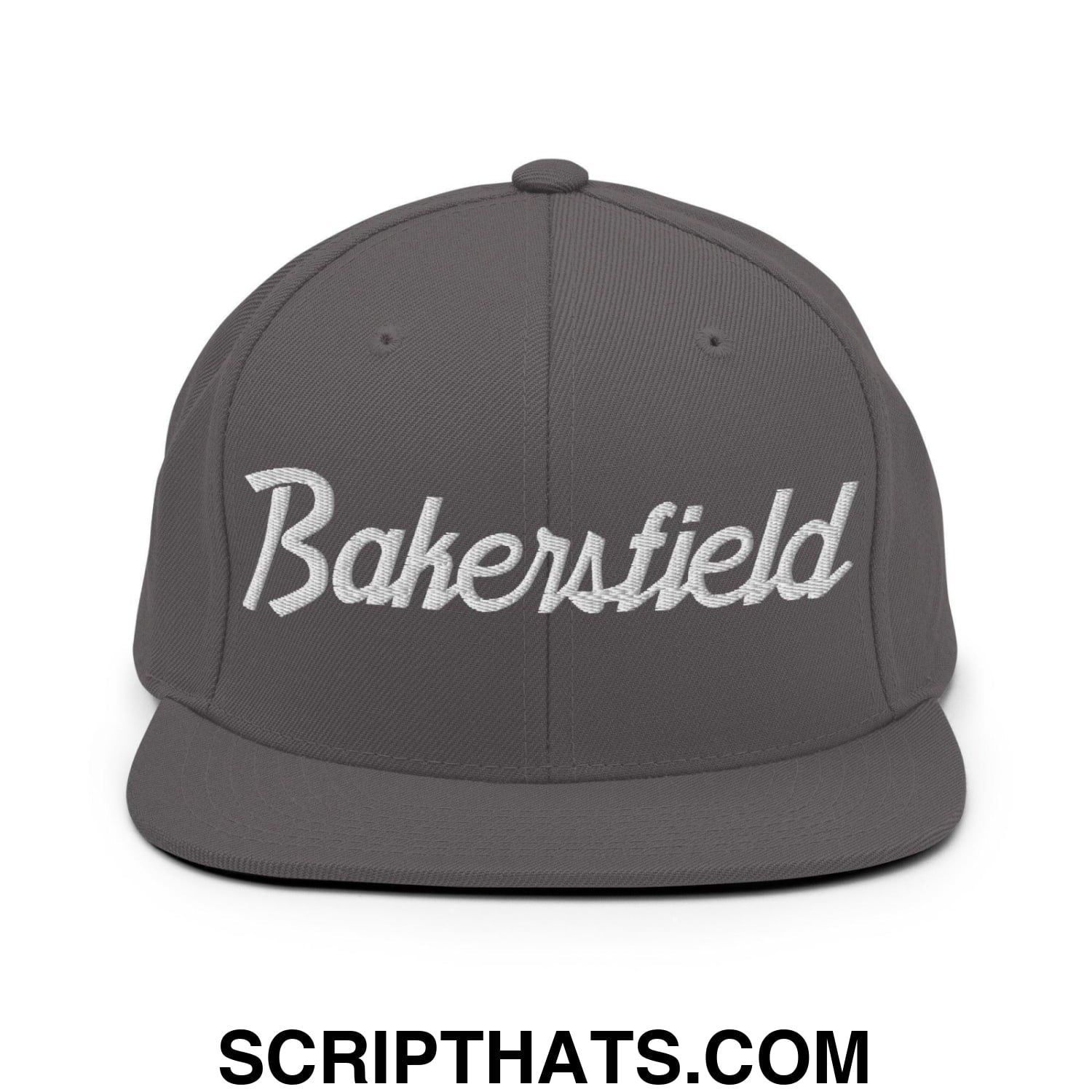 Bakersfield Script Snapback Hat Dark Grey