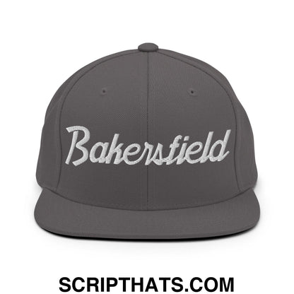 Bakersfield Script Snapback Hat Dark Grey