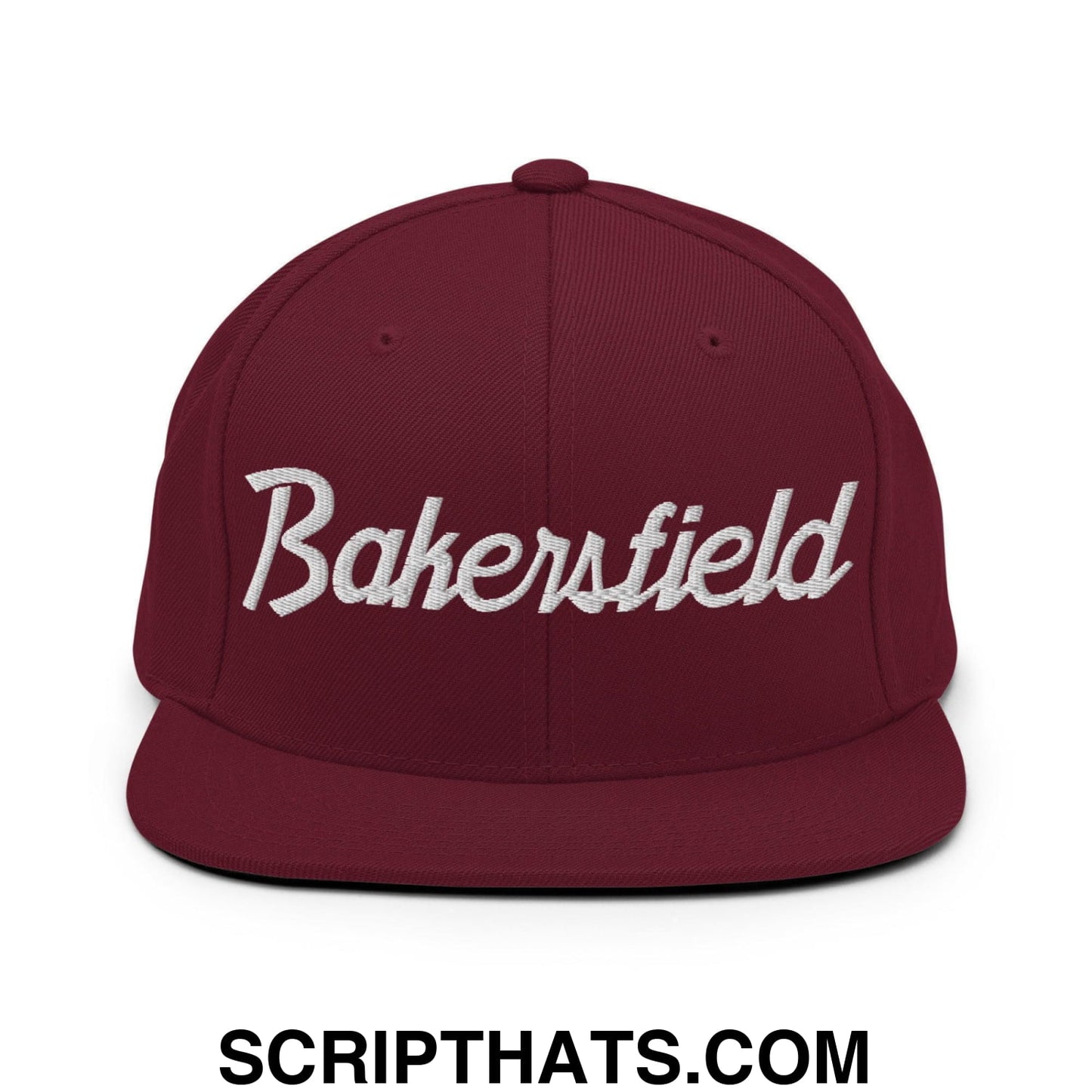 Bakersfield Script Snapback Hat Maroon