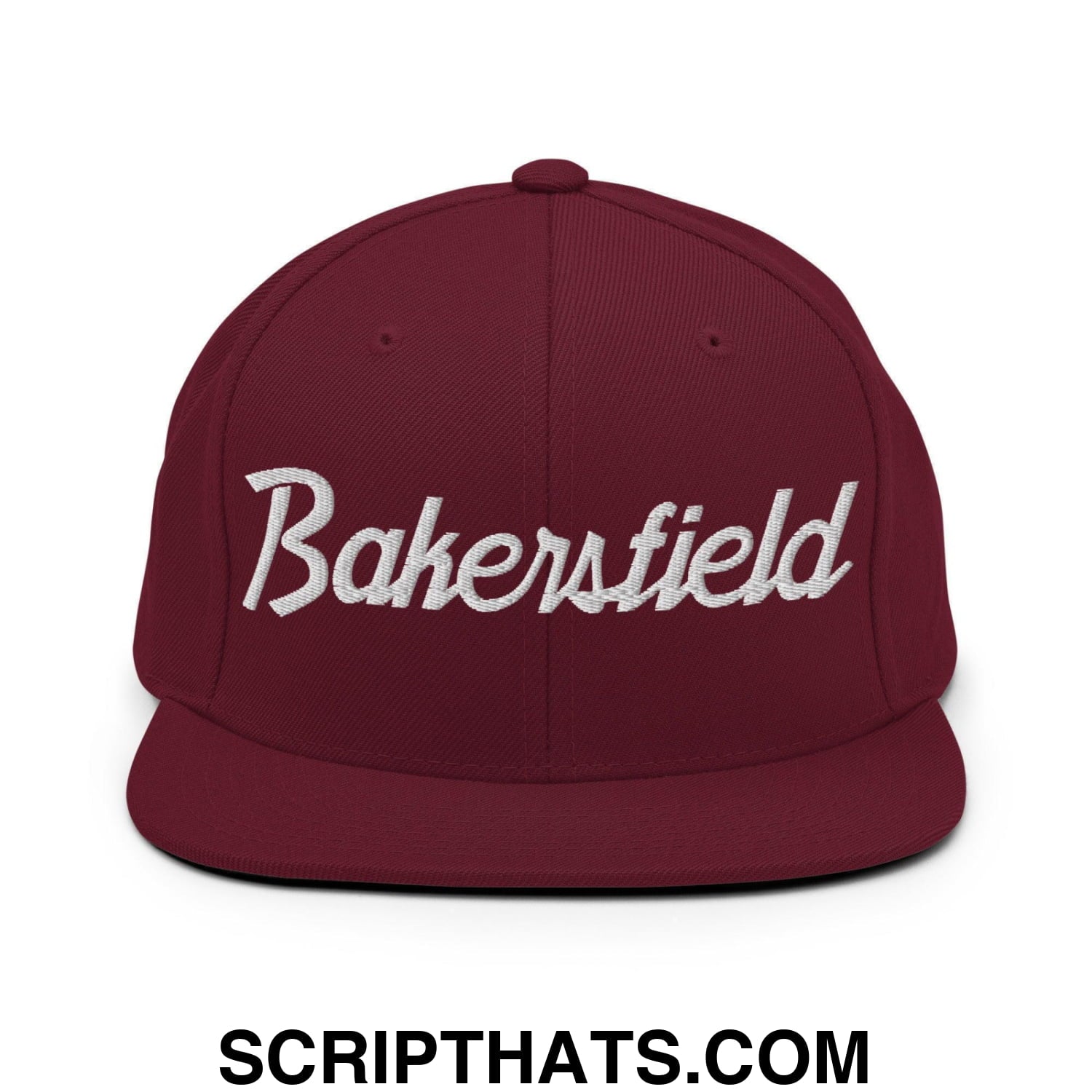 Bakersfield Script Snapback Hat Maroon