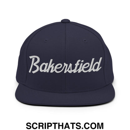 Bakersfield Script Snapback Hat Navy