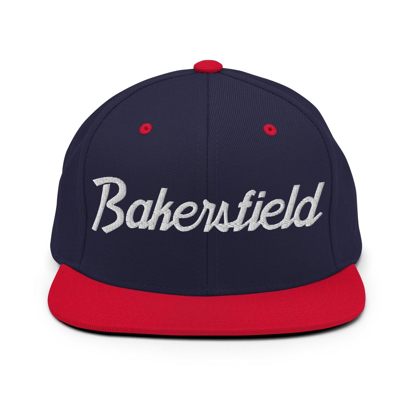 Bakersfield Script Snapback Hat Navy/ Red