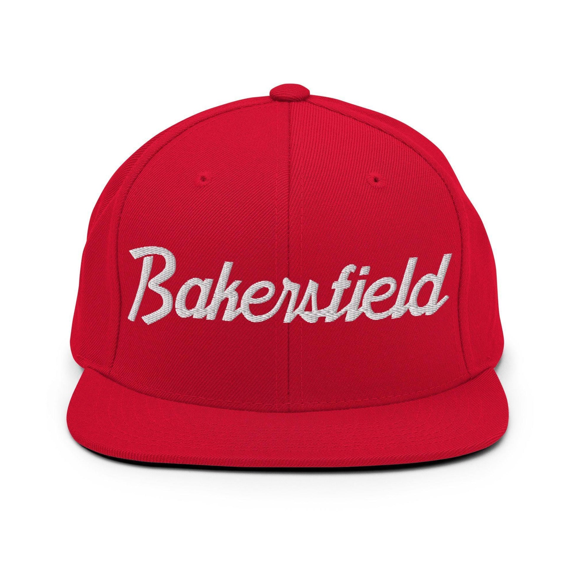 Bakersfield Script Snapback Hat Red