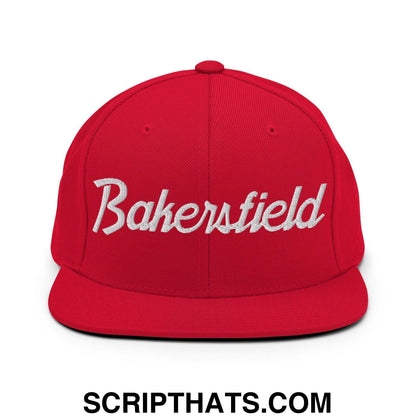 Bakersfield Script Snapback Hat Red
