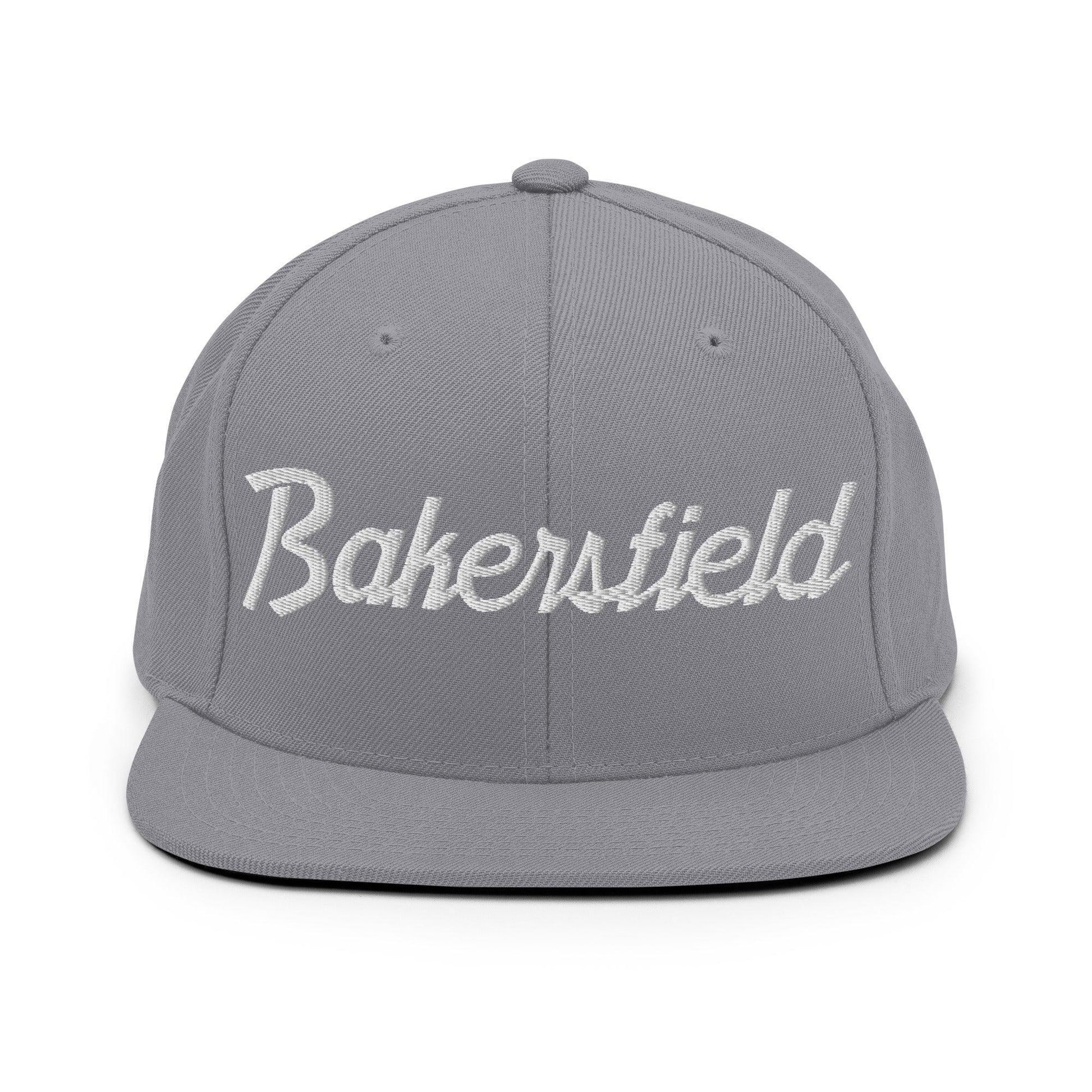 Bakersfield Script Snapback Hat Silver
