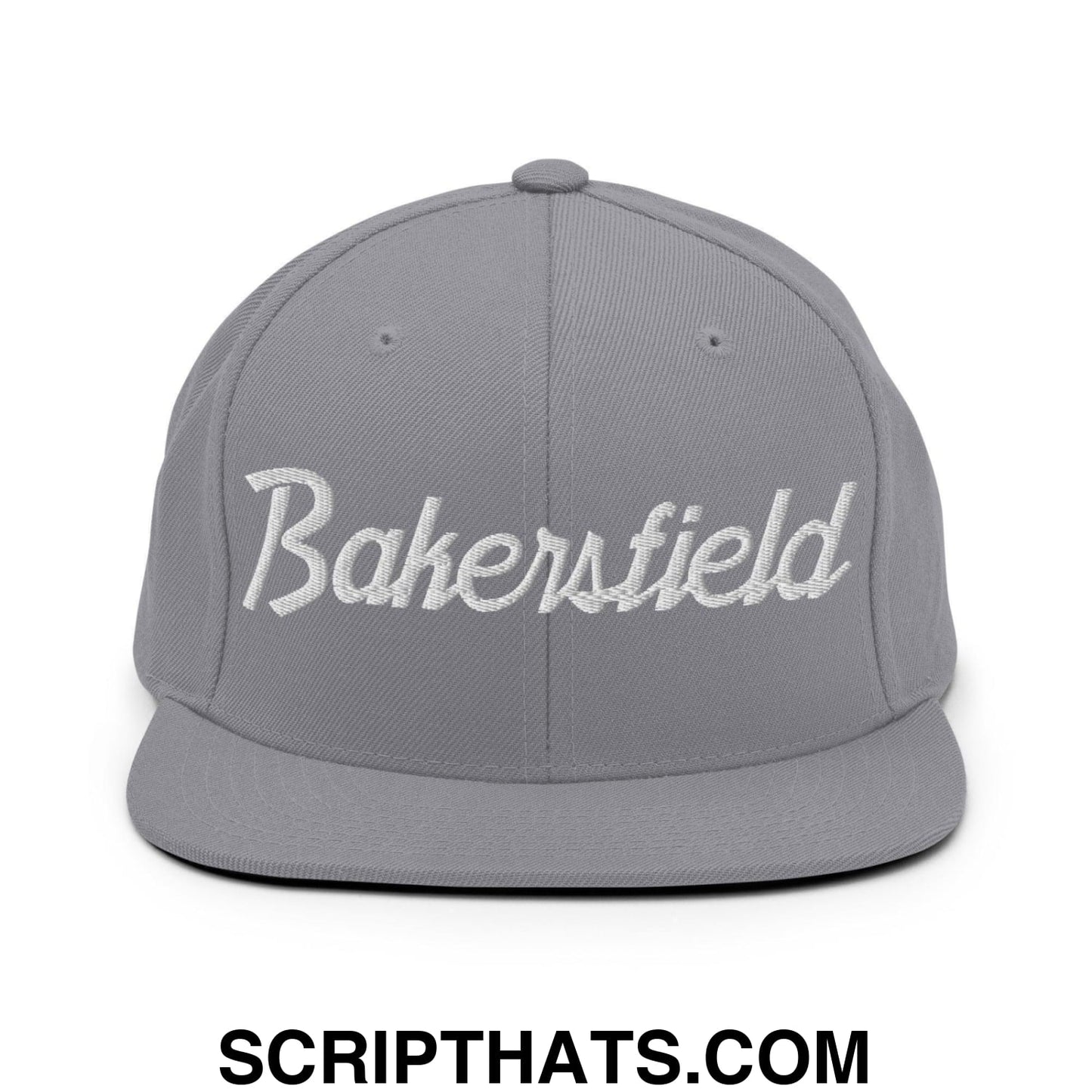 Bakersfield Script Snapback Hat Silver