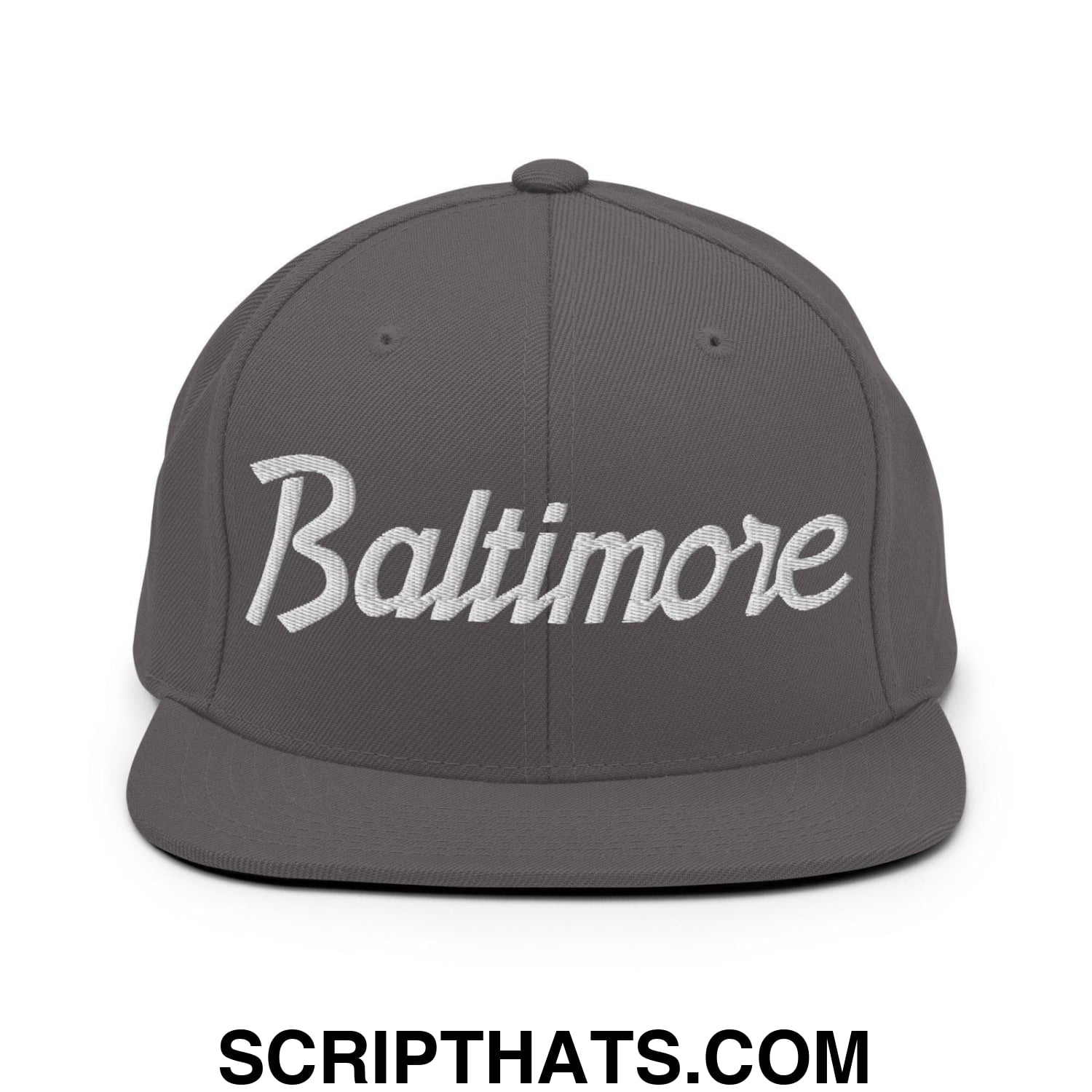 Baltimore Script Snapback Hat Dark Grey