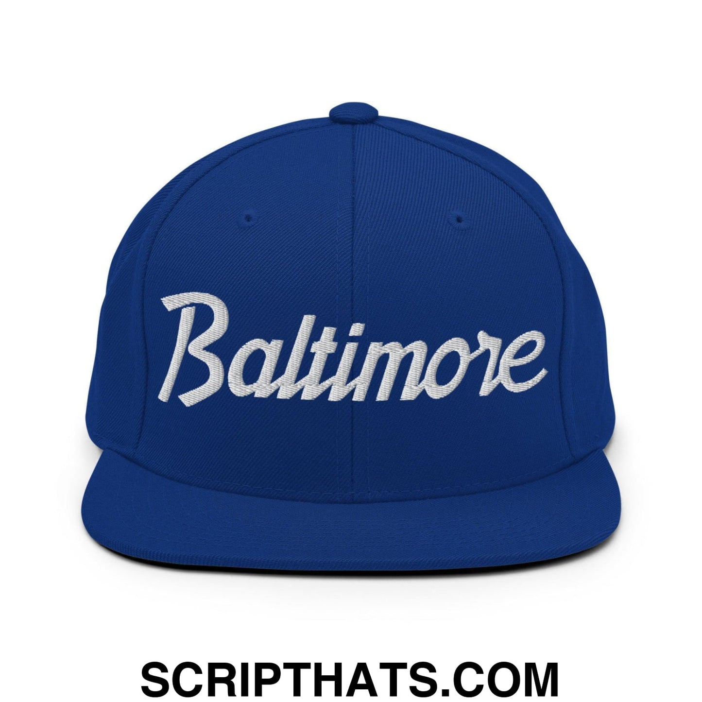 Baltimore Script Snapback Hat Royal Blue