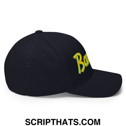 Bananas Baseball Classic Sports Script Embroidered Structured Stretch Fit Hat Dark Navy