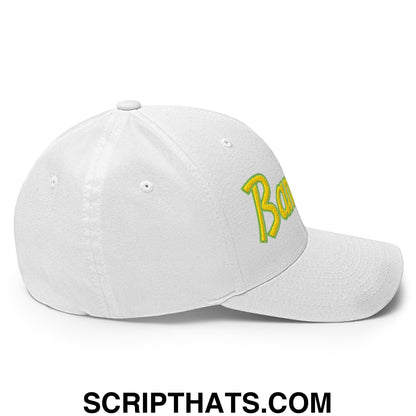 Bananas Baseball Classic Sports Script Embroidered Structured Stretch Fit Hat White