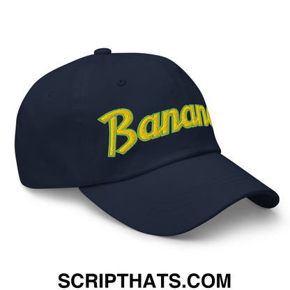 Bananas Baseball Classic Sports Script Embroidered Unstructured Dad Hat Navy