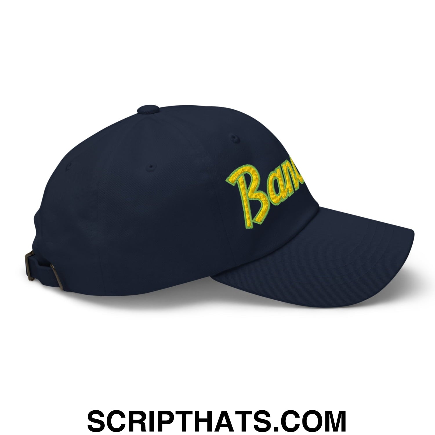 Bananas Baseball Classic Sports Script Embroidered Unstructured Dad Hat Navy