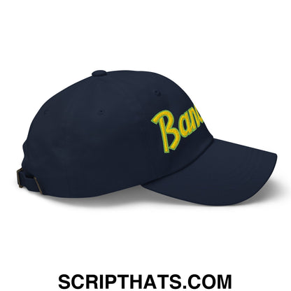 Bananas Baseball Classic Sports Script Embroidered Unstructured Dad Hat Navy