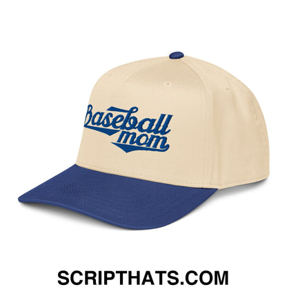 Baseball Mom Embroidered Baseball Snapback Hat Royal Natural