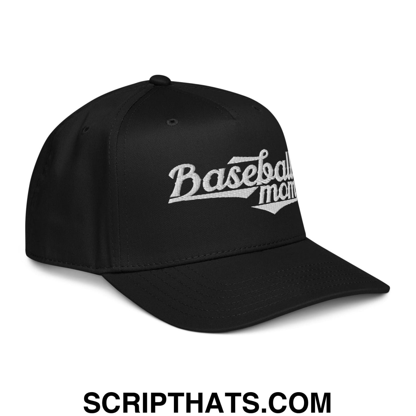 Baseball Mom Embroidered Baseball Snapback Hat Black