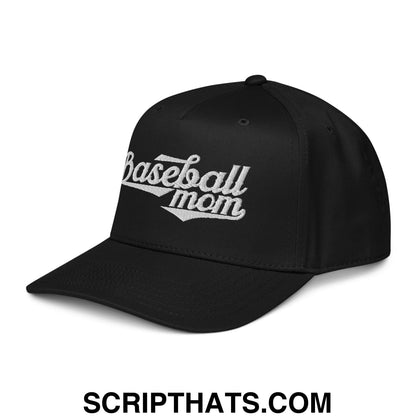 Baseball Mom Embroidered Baseball Snapback Hat Black