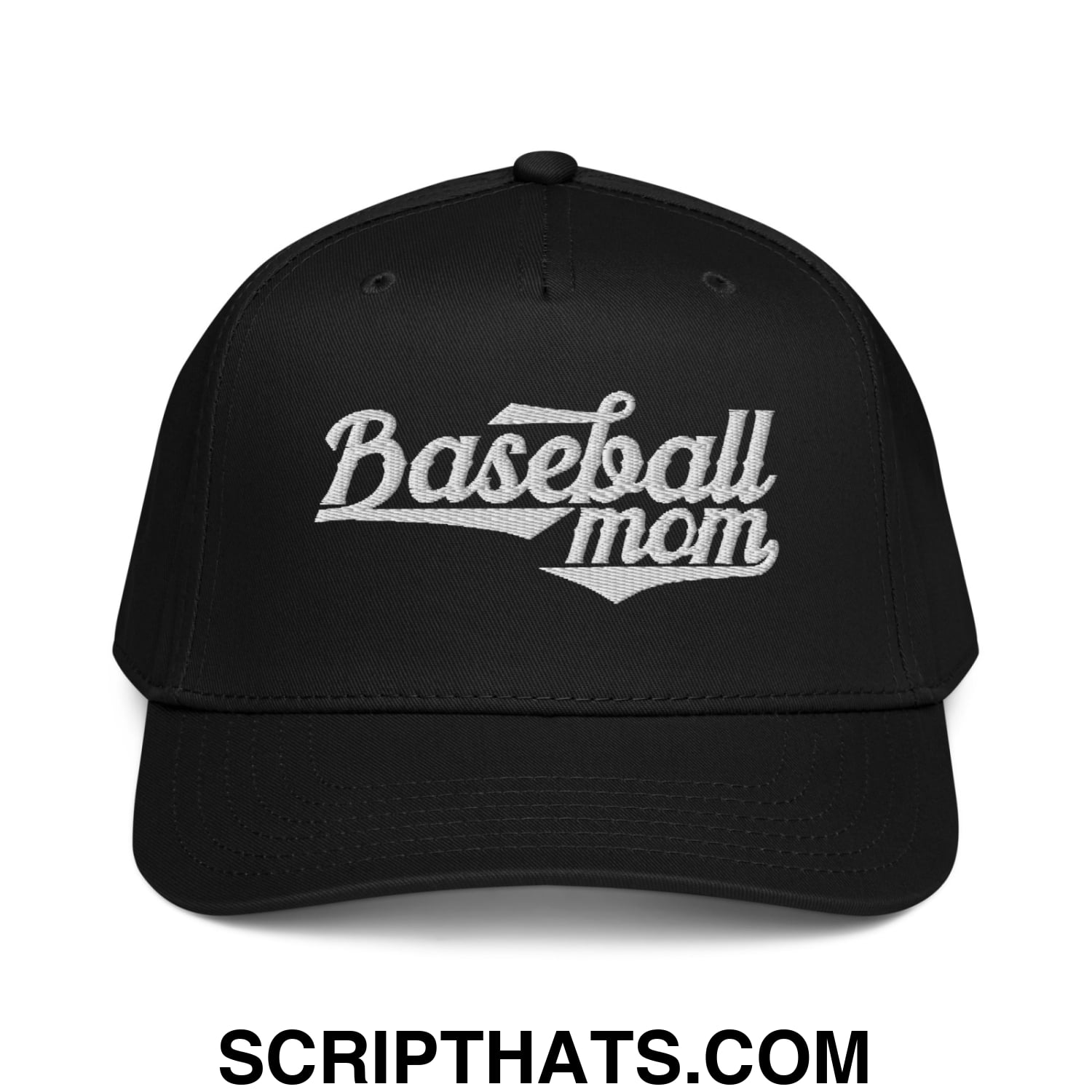 Baseball Mom Embroidered Baseball Snapback Hat Black