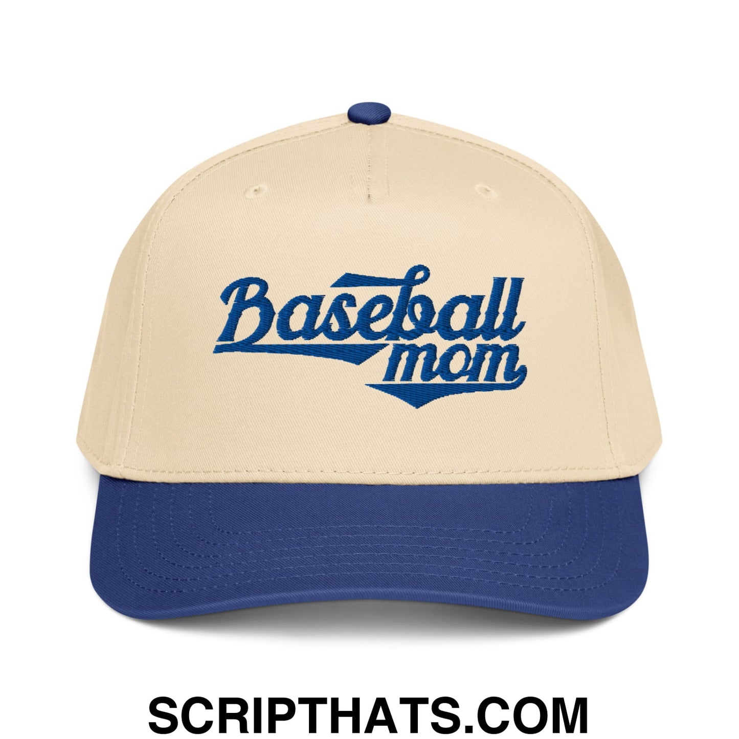 Baseball Mom Embroidered Baseball Snapback Hat Royal Natural