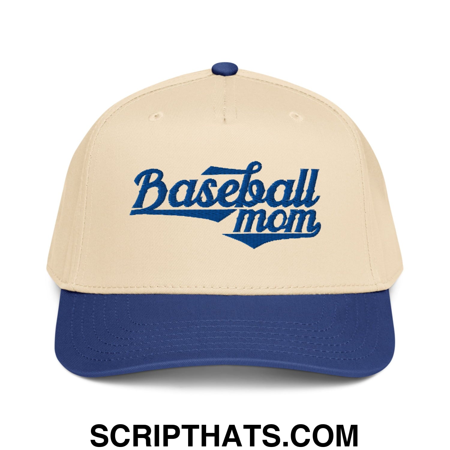 Baseball Mom Embroidered Baseball Snapback Hat Royal Natural