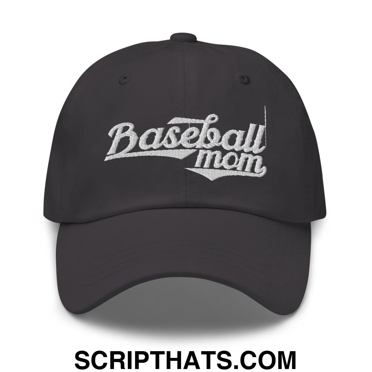 Baseball Mom Embroidered Unstructured Dad Hat Dark Grey