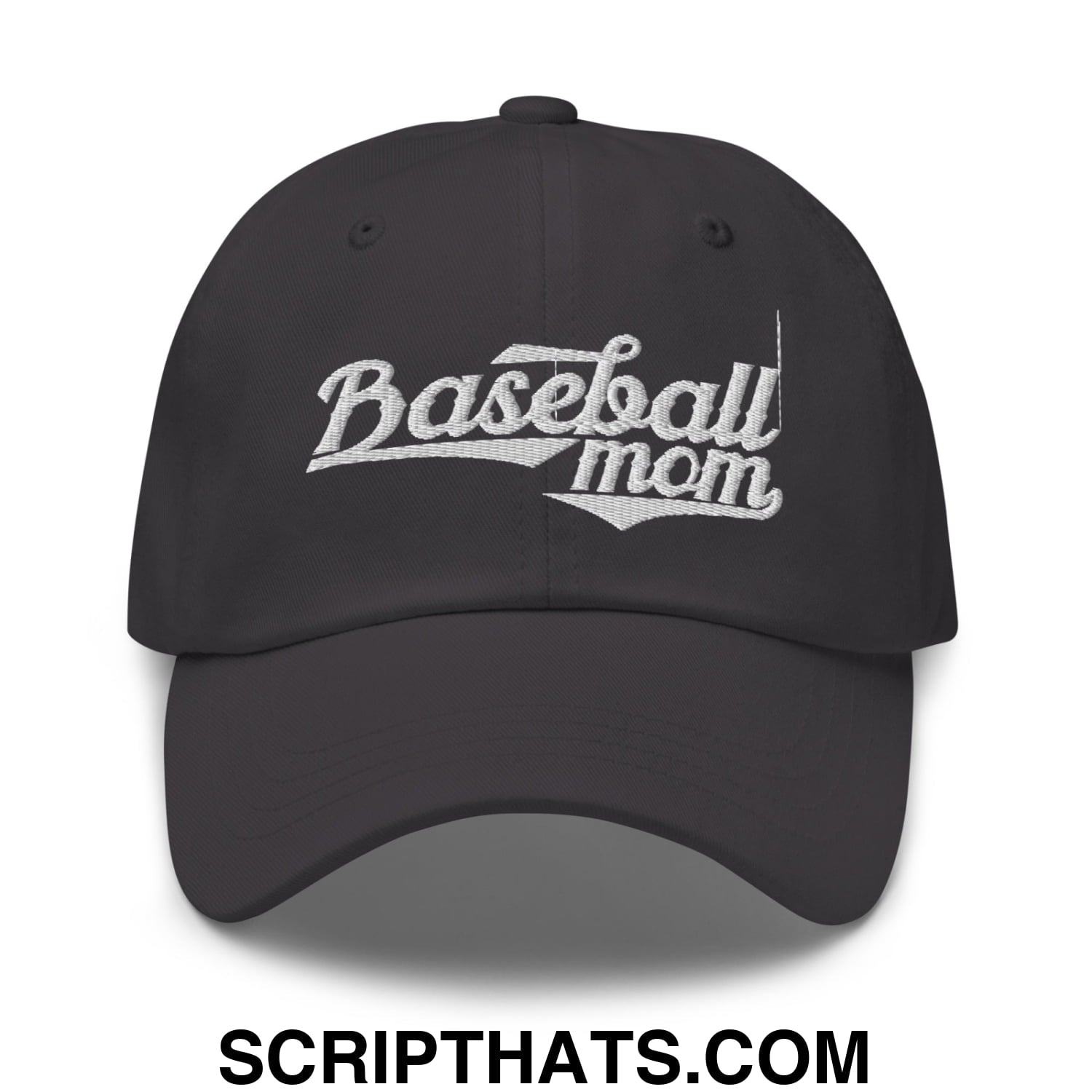 Baseball Mom Embroidered Unstructured Dad Hat Dark Grey
