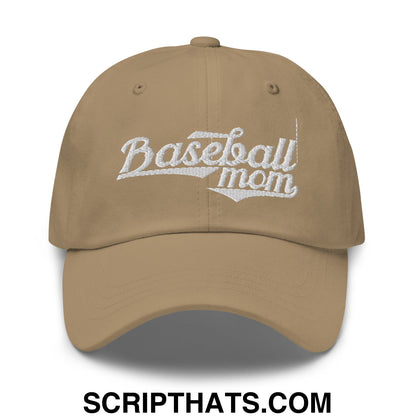 Baseball Mom Embroidered Unstructured Dad Hat Khaki