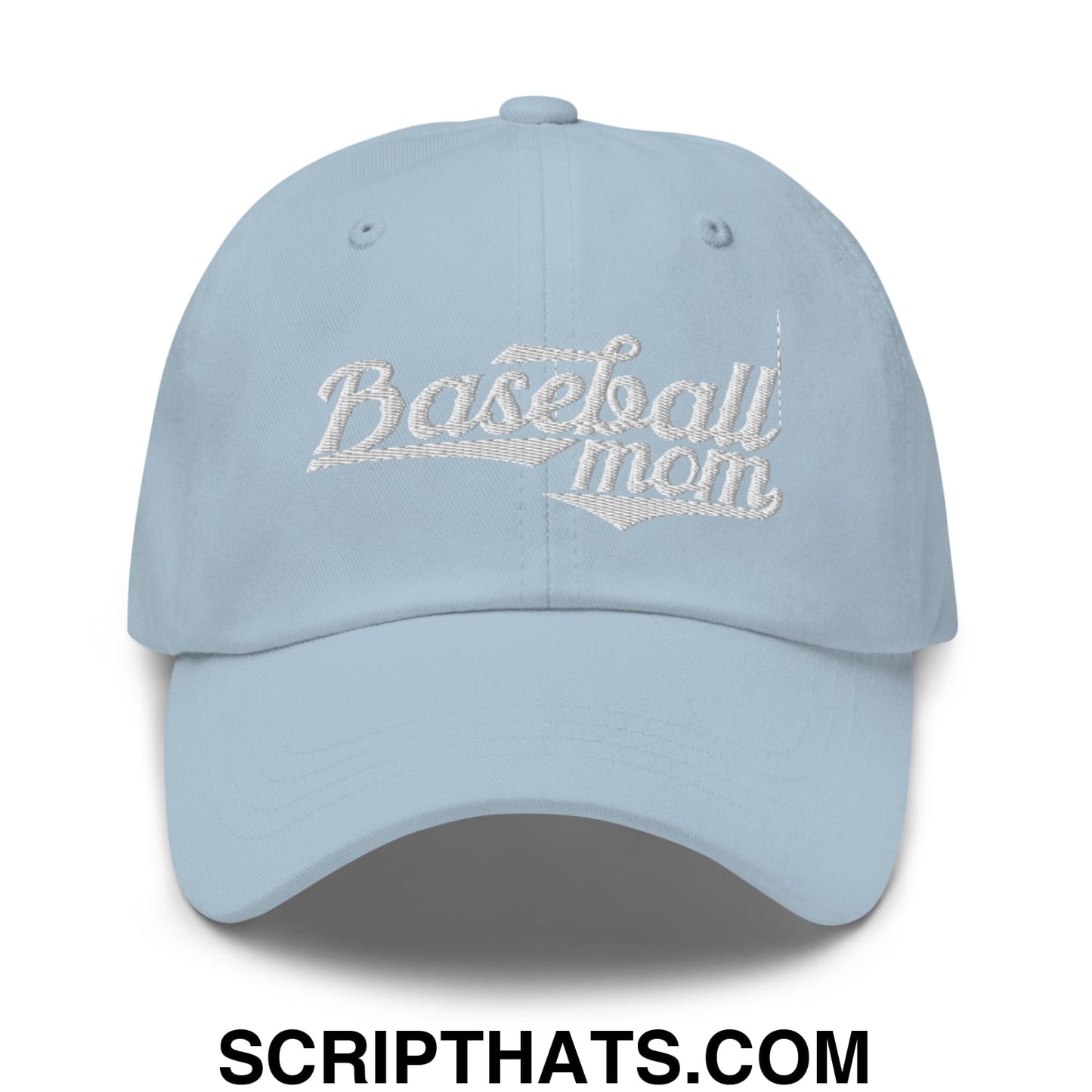 Baseball Mom Embroidered Unstructured Dad Hat Light Blue