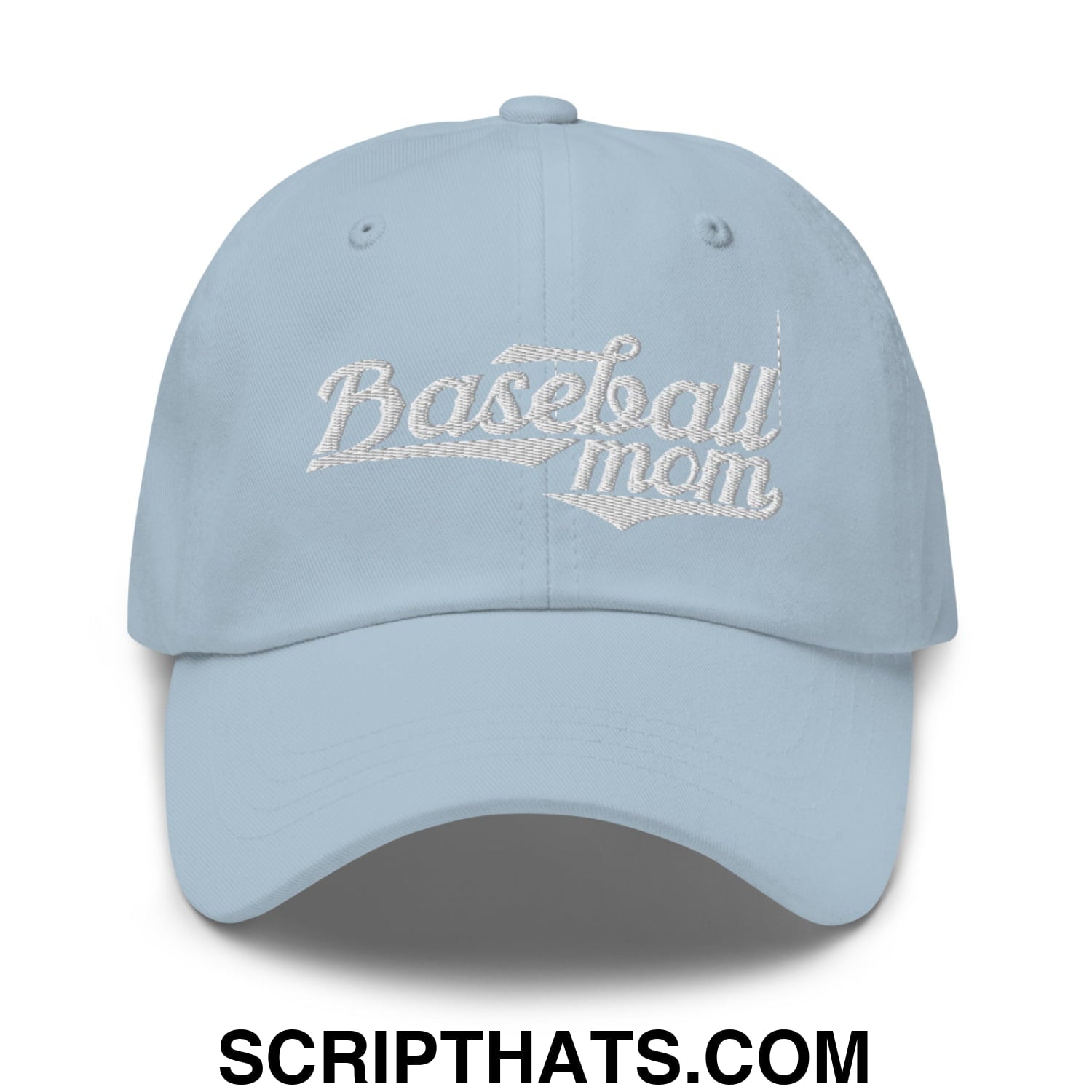 Baseball Mom Embroidered Unstructured Dad Hat Light Blue