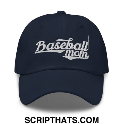 Baseball Mom Embroidered Unstructured Dad Hat Navy