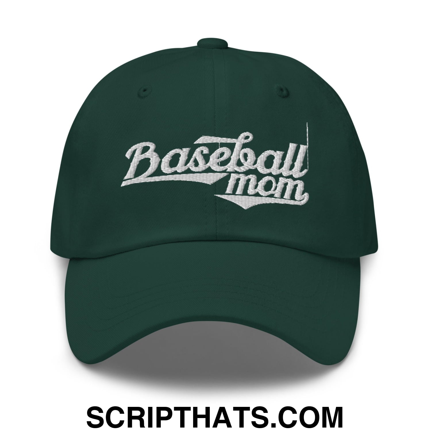 Baseball Mom Embroidered Unstructured Dad Hat Spruce