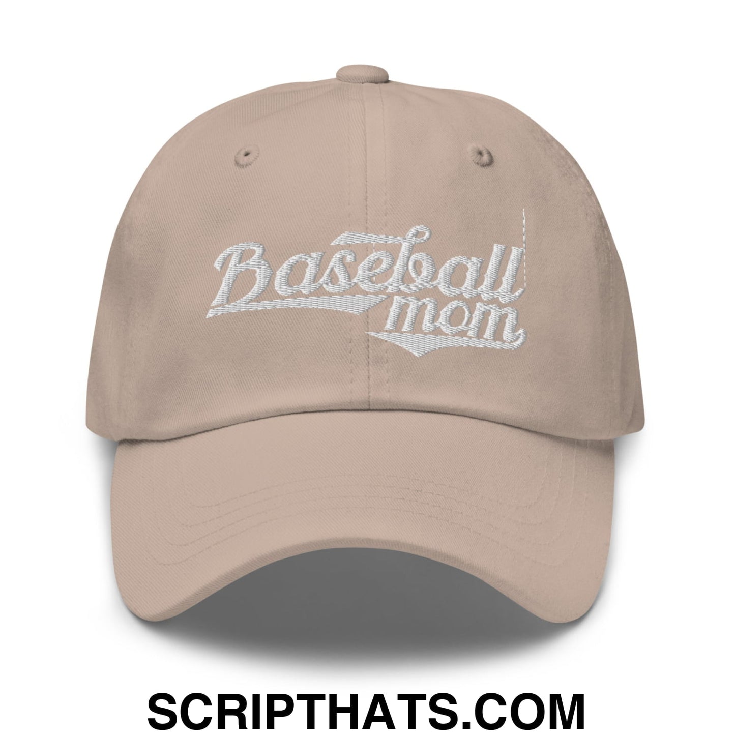 Baseball Mom Embroidered Unstructured Dad Hat Stone