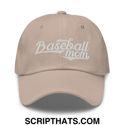 Baseball Mom Embroidered Unstructured Dad Hat Stone