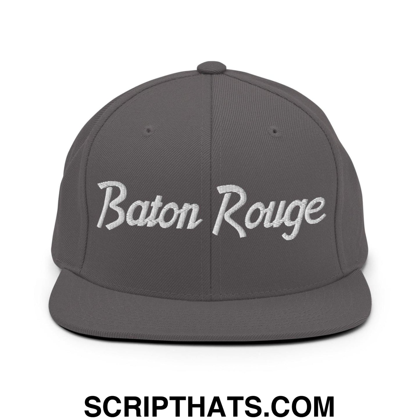 Baton Rouge Script Snapback Hat Dark Grey