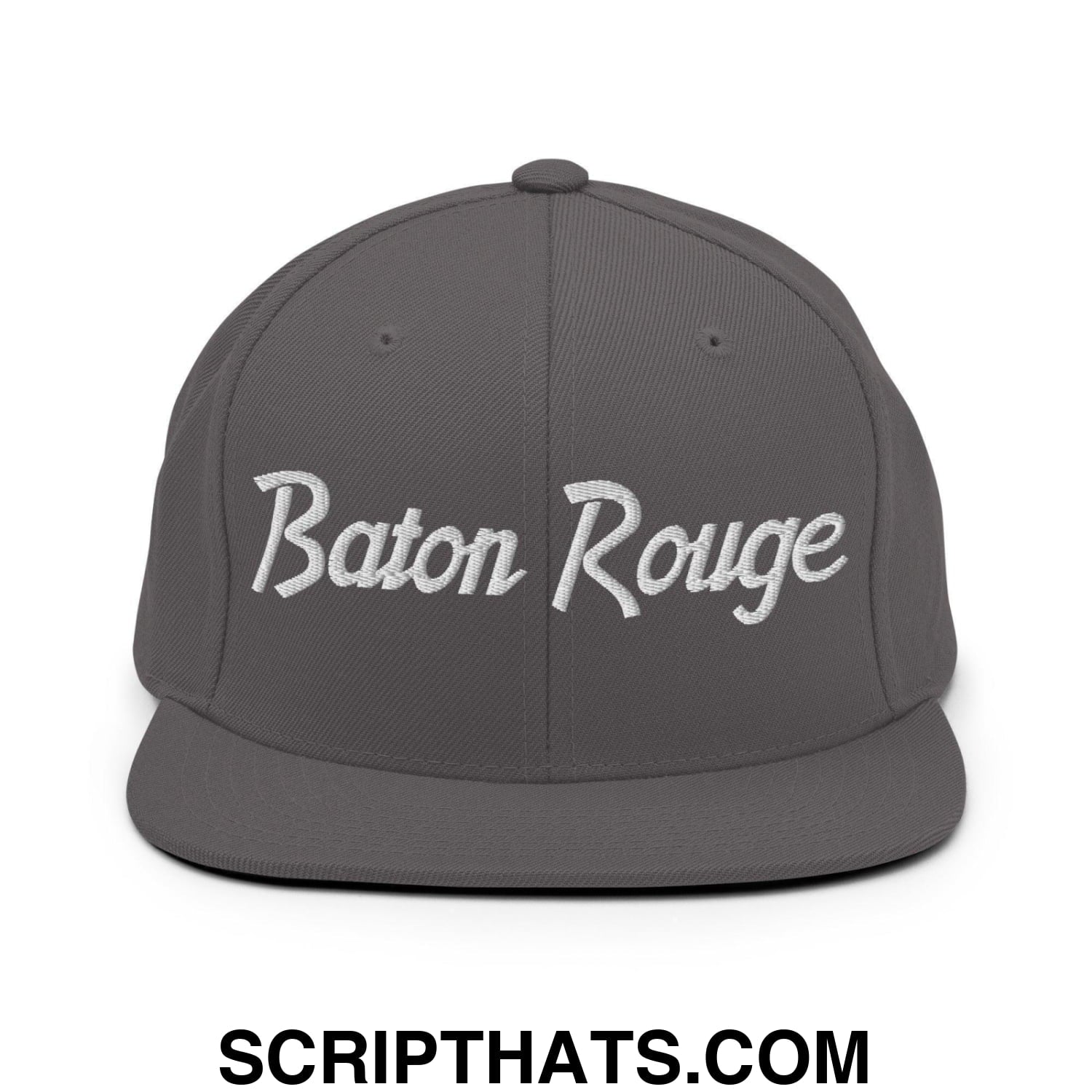 Baton Rouge Script Snapback Hat Dark Grey