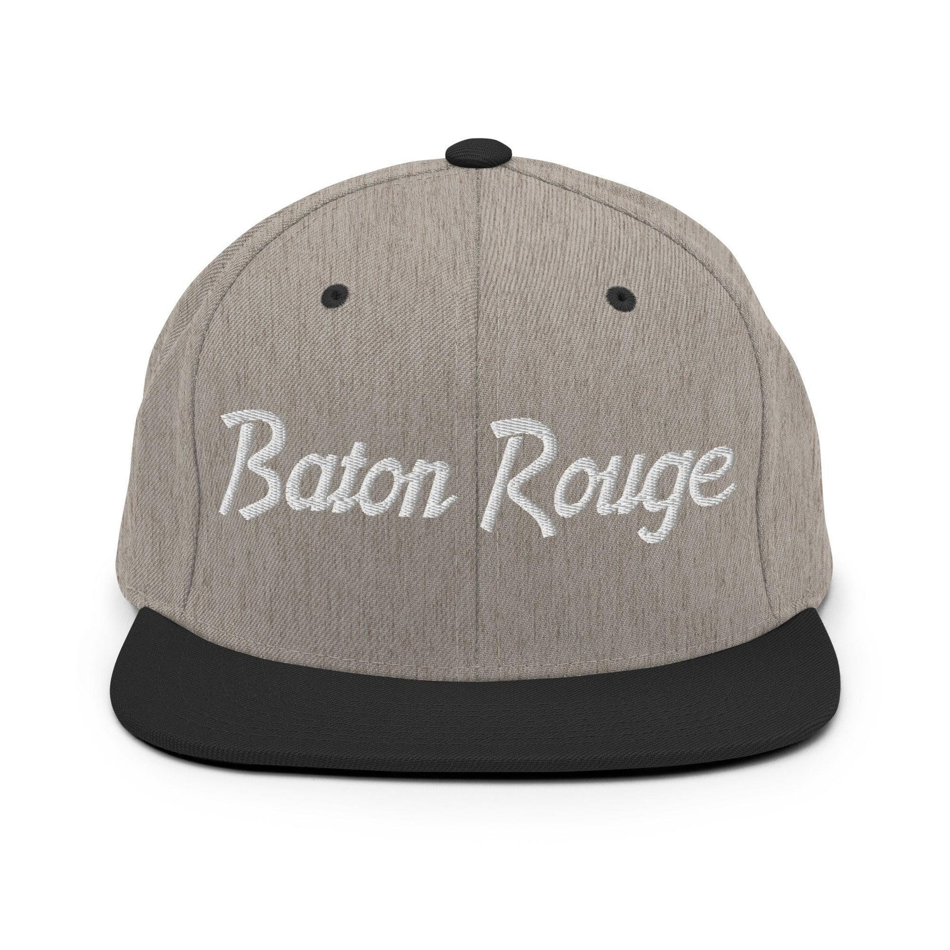 Baton Rouge Script Snapback Hat Heather/Black