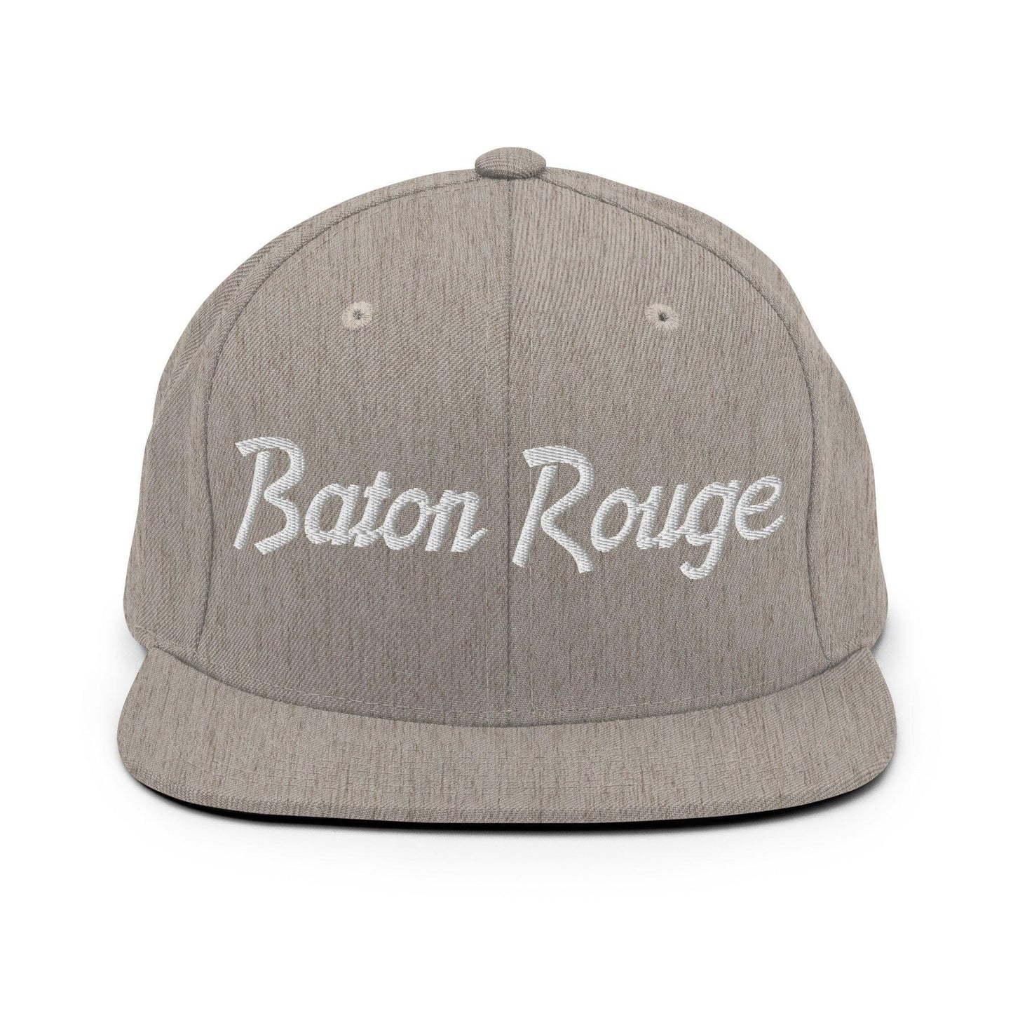 Baton Rouge Script Snapback Hat Heather Grey