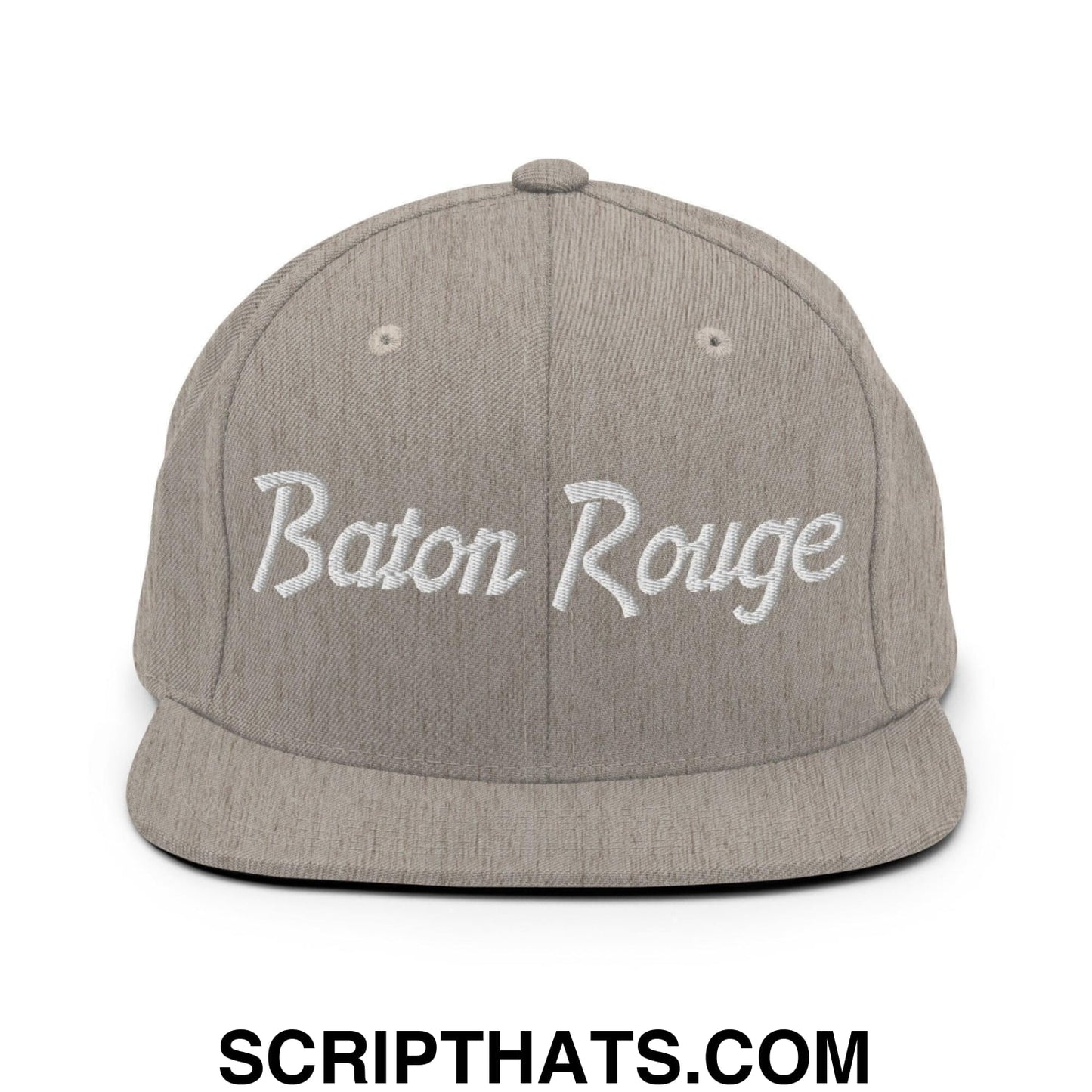 Baton Rouge Script Snapback Hat Heather Grey