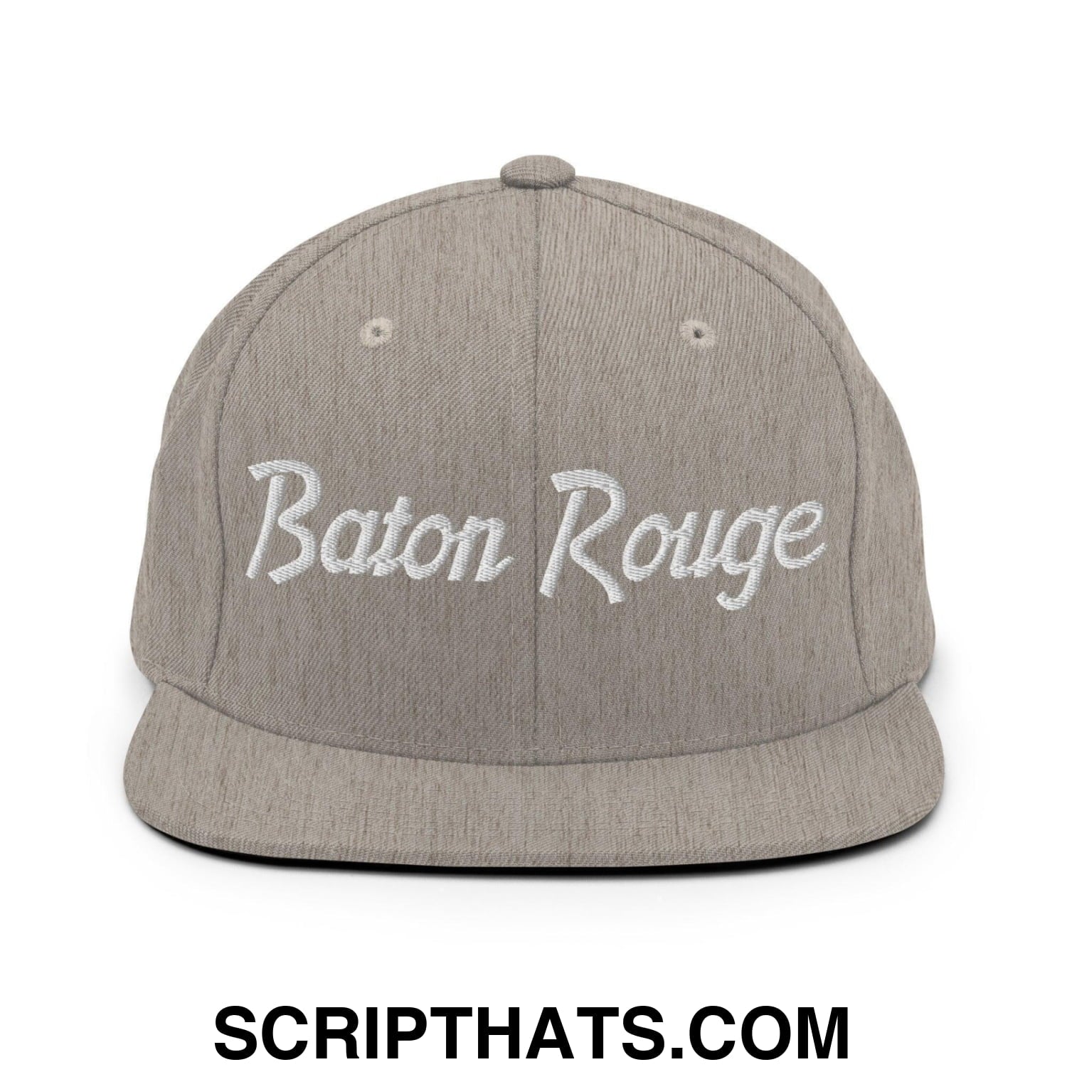 Baton Rouge Script Snapback Hat Heather Grey
