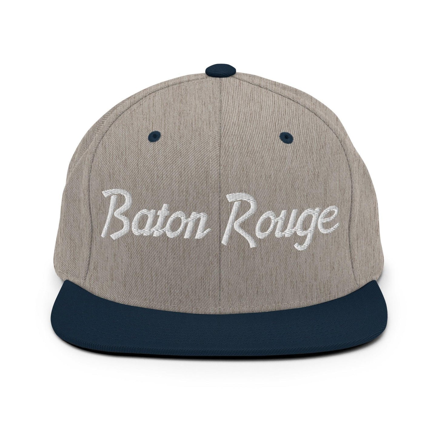Baton Rouge Script Snapback Hat Heather Grey/ Navy