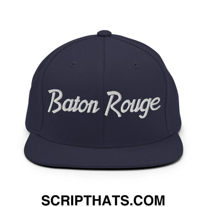 Baton Rouge Script Snapback Hat Navy